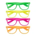 Produktbild: Relaxdays 10027933 Partybrille 4er Set, lustige Brillen für Fasching & Karneval, Neon Brillen, One Size, HBT 4,5x14,5x15 cm, bunt