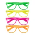 Produktbild: Relaxdays Partybrille 4er Set - Lustige Neonbrillen für Fasching &