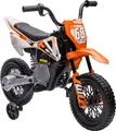 Produktbild: AIYAPLAY Kinder Elektro-Motorrad, 12V Kindermotorrad mit Musik, Kinderfahrzeug mit abnehmbar Trainingsrädern, 2,4-5 km/h, für 3-6 Jahre Kinder, max. 30 kg, Orange