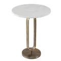 Produktbild: Riess Ambiente Runder Beistelltisch Elegance 60cm weiß Gold antik Marmor Metall Aluminium Handmade Couchtisch Sofatisch Telefontisch Marmortisch Tisch
