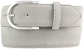 Produktbild: BELTINGER Damen-Gürtel aus Veloursleder 4 cm | Wildleder-Gürtel mit Runder Schnalle | Hellgrau 105cm 40mm