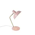 Produktbild: Qazqa - Modern Retro Tischlampe pink mit Bronze - Milou I Wohnzimmer I Schlafzimmer - Stahl Rund - LED geeignet E14