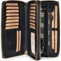 Produktbild: Benthill Damen Geldbörse Echt Leder XXL - Portemonnaie Groß mit RFID Schutz - Echtleder Vintage Damenbörse mit vielen Kartenfächer inkl. Gesche... - Schwarz