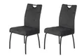 Produktbild: Hela Tische, 2er Set Esszimmerstuhl Evelyn, Bezug Velvet Anthrazit, XL Sitz, Federkorb, 140kg belastbar