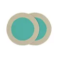 Produktbild: REMEMBER Baumwoll Tischsets Mint, 2er Set, Ø 38 cm – Runde Tischsets aus 100% Baumwolle, dekorative Platzsets für Esstisch, schützen Tischoberfläche und Sorgen für farbenfrohe Tischdekoration