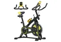 Produktbild: SPORTNOW Heimtrainer mit verstellbarem Sitz, Widerstand, LCD-Display, Herzfrequenz-Sensor (Fahrradtrainer), Indoor Cycling Bike, Stahl, Gelb