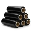 Produktbild: 6 Rollen Beste-Folie Stretchfolie 23my 500mm - 2,5kg Palettenfolie Handfolie Wickelfolie (schwarz)