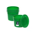 Produktbild: BenBow Eimer mit Deckel 10L x5 Grün - lebensmittelecht, stabil, luftdicht, auslaufsicher, geruchsneutral - Plastikeimer mit Henkel - leer