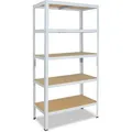 Produktbild: shelfplaza HOME 180x120x45 cm Schwerlastregal in weiß mit 5 Böden und 175 kg Traglast pro Boden