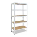 Produktbild: shelfplaza Home 180x120x45 cm Schwerlastregal in weiß mit 5 Böden und 175 kg Traglast pro Boden