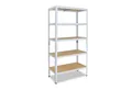 Produktbild: shelfplaza Schwerlastregal HOME, 180x120x45cm weiß, 5 Böden, Kellerregal, Garagenregal, Steckregal