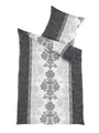 Produktbild: Bettwäsche 135 x 200 cm Microfaser Schwarz Weiß Ornamente Pflegeleicht Weich Dhl