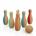 Produktbild: Korko Bowling-Set „Little Skittles” aus Kork mit 7 Teilen, ab 18 Monaten