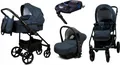 Produktbild: BabyLux® TRAILUX | 4in1 Kinderwagen Set | Antracyt | Kombikinderwagen | Kinderwagenset | Isofix-Basisstation + Buggy + Babywanne + Autositz / Auto-Babyschale