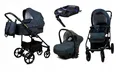 Produktbild: BabyLux® Kinderwagen Set 4 in 1 - Trailux - Antracyt - incl. Babywanne, Buggy Sportsitz, Auto-Babyschale, ISOFIX-Basisstation - Autositz - Kinderwagenset - Kombikinderwagen mit Wickeltasche usw.