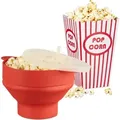 Produktbild: 49 tlg. Popcorn Set, Popcorn Maker Silikon rot, Popcorntüten, Zubereitung in der Mikrowelle, Popcorn Popper BPA-frei