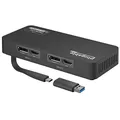 Produktbild: Plugable 4K DisplayPort und HDMI Dual Monitor Adapter - USB 3.0 Hub und USB C Adapter - Kompatibel Mit Windows