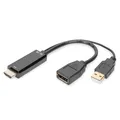 Produktbild: DIGITUS HDMI Adapter auf DisplayPort mit externer Stromversorgung 4K@30Hz. 0,2 m AK-330101-002-S