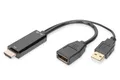 Produktbild: DIGITUS HDMI-Adapter HDMI zu DisplayPort 4K/30Hz 0,2m schwarz inkl. USB Strom
