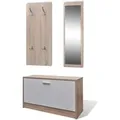 Produktbild: vidaXL Garderoben Flur 3-in-1 Schuhschrank Schuhkipper Spiegel 241246