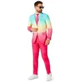 Produktbild: Opposuits Partyanzug Funky Fade Kostüm Anzug - für Karneval Halloween, Anzug mit fließendem Farbverlauf für freshe Typen rosa 56