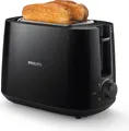 Produktbild: Philips Daily Collection Toaster, 2 Toastschlitze, Brötchenaufsatz, 8 Stufen, Auftaufunktion, Schwarz (HD2581/90)