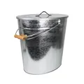 Produktbild: Ascheeimer, Kohleeimer 24 L für Kamin, Ofen & Grill verzinkt 39 x 27 x 35 cm