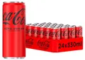 Produktbild: Coca-Cola Zero Sugar - koffeinhaltiges Erfrischungsgetränk mit originalem Coca-Cola-Geschmack - null Zucker und ohne Kalorien - in stylischen Dosen (24 x 330 ml)