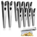 Produktbild: com-four® 10-teiliges Frischhalteklammer-Set aus Edelstahl - Beutel-Verschlussklammern - Tütenclips in 2 Größen - Alligator-Klemmen für Lebensmittelbeutel (10 Stück - silberfarben - lang)