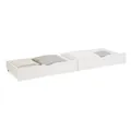 Produktbild: Homestyle4u 2595, 2er Set Bettkästen mit Rollen Weiß Holz Kiefer Aufbewahrung Bett Schubkasten ausziehbar Auszug Stauraum