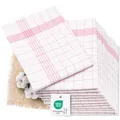 Produktbild: ZOLLNER 12er Set Geschirrtücher Halbleinen in 50x70 cm - super saugstarke und fusselfreie Küchentücher – waschbar bis 95°C – in rot weiß kariert - Gastronomiequalität - Oeko Tex® Zertifiziert