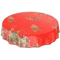 Produktbild: ANRO Tischdecke Wachstuchtischdecke Gartentischdecke Wachstischdecke (Einzelstück 1-tlg), Glatt Rund 140cm wasserabweisend mit Saum rot Rund | Ø 140 cm x 140 cm x 140 cm x 0.25 mm