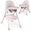 Produktbild: Ricokids Hochstuhl Baby 3in1 Kinderhochstuhl Ab 6 Monaten Essstuhl Mit Sicherheitsgurt Klappbar Pflegeleicht Höhenverstellbares Gestell Mitwachsend Abnehmbarer Essbrett Korb Rosa