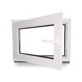 Produktbild: Kellerfenster - Kunststoff - Fenster - innen weiß/außen weiß - BxH: 90 x 60 cm - 900 x 600 mm - DIN Links - 2 fach Verglasung - 60 mm Profil