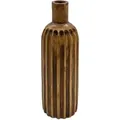Produktbild: Design Holz Blumenvase groß in braun - 46 cm - Deko Holzvase xxl Flasche geriffelt
