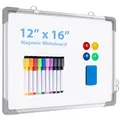 Produktbild: Magnetisch Whiteboard Klein, Mini A3 Whiteboard 40x30cm Magnettafel Wand HäNgende Doppelseitige Tafel füR Planung, To Do Liste, Zeichnen, Schule, Zuhause, BüRo (Weiß)