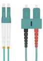 Produktbild: helos LWL Patchkabel OM3 Duplex 3,0mm LC-SC 50/125µm aqua 20m LSZH