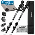 Produktbild: Terra Peak Wanderstöcke Teleskop Carbon ausziehbar, Ultra-leicht - Trekkingstöcke & Nordic Walking Stöcke verstellbar Damen & Herren mit Gummipuffer - Kork-Griff Alpin-Wander-Stock & Hiking Poles