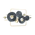 Produktbild: Wandbild CIRCOLO Wanddekoration Wandobjekt Metallbild Wandskulptur gold -  grau