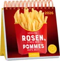 Produktbild: Postkartenkalender Vergiss Rosen, streu mir Pommes aufs Bett. 2026: Wochenkalender 2026, 53 Postkarten mit bösen Sprüchen