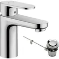 Produktbild: hansgrohe Vernis Blend 100 Waschtischarmatur 71559000 mit Metall Zugstangen-Ablaufgarnitur, chrom