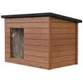 Produktbild: QLS Hundehütte, Wetterfest Hundehaus Hundehöhle Winterfest Isoliert Holz 3 Größen 113x76x78 cm