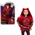 Produktbild: Mattel Disney Descendants: The Rise of Red Modepuppe und Accessoires – Red, Tochter der Herzkönigin mit vom Film inspirierter Kleidung und Taschenuhr, HWT93