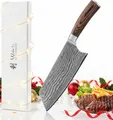 Produktbild: Wakoli Asiamesser Edib Chai Dao Damastmesser I Kochmesser Küchenmesser I 19cm Klinge, aus 67 Lagen Damaststahl mit Kupfereinlage, VG-10 Stahlkern