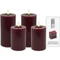 Produktbild: Candela Lights LED Kerzen 4er Set Winter glatt Echtwachs inklusive Fernbedienung und 8 Batterien Timer Funktion & mehrstufig dimmbar flammenlos Echtwachskerzen Stumpenkerzen