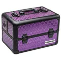 Produktbild: anndora Beauty Case Kosmetikkoffer - Robuster Schminkkoffer, Werkzeugkoffer, Nähkoffer, Aluminium Make-Up Koffer mit Fächern - Ideal für Reisen und professionelle Anwendungen abschließbar Violett Lila