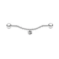 Produktbild: viva-adorno Industrial Piercing Scaffold Kette Kettchen Anhänger Kristall Opal Ohr Piercing Z572, Silber einfach Zirkonia
