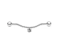 Produktbild: viva-adorno Piercing-Set Industrial Piercing Scaffold Ohr Piercing Kette Anhänger Kettchen, Kristall Kugelkette einfach
