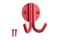 Produktbild: SO-TECH® Kleiderhaken Garderobenhaken ELEN 65 x 78 x 33 mm doppelt mit Schrauben, (1-St), Stahl Rot