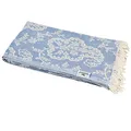Produktbild: Carenesse Jacquard Hamamtuch Paisley 90 x 175 cm blau I Edles Hamam Handtuch 100% saugfähige Baumwolle mit hochwertiger Webung I Pestemal/Fouta weich & zart I Leichtes Hamam Strandtuch kompakt